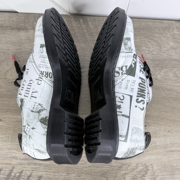 DR. MARTENS Sex Pistols 1461 Oxford Shoes Punk 3-Eye B/W Newspaper Mens Size 11 - Picture 10 of 11